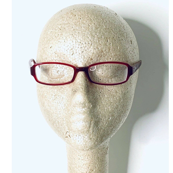 Coach Red Rectangular Frame Glasses - Picture 9 of 11